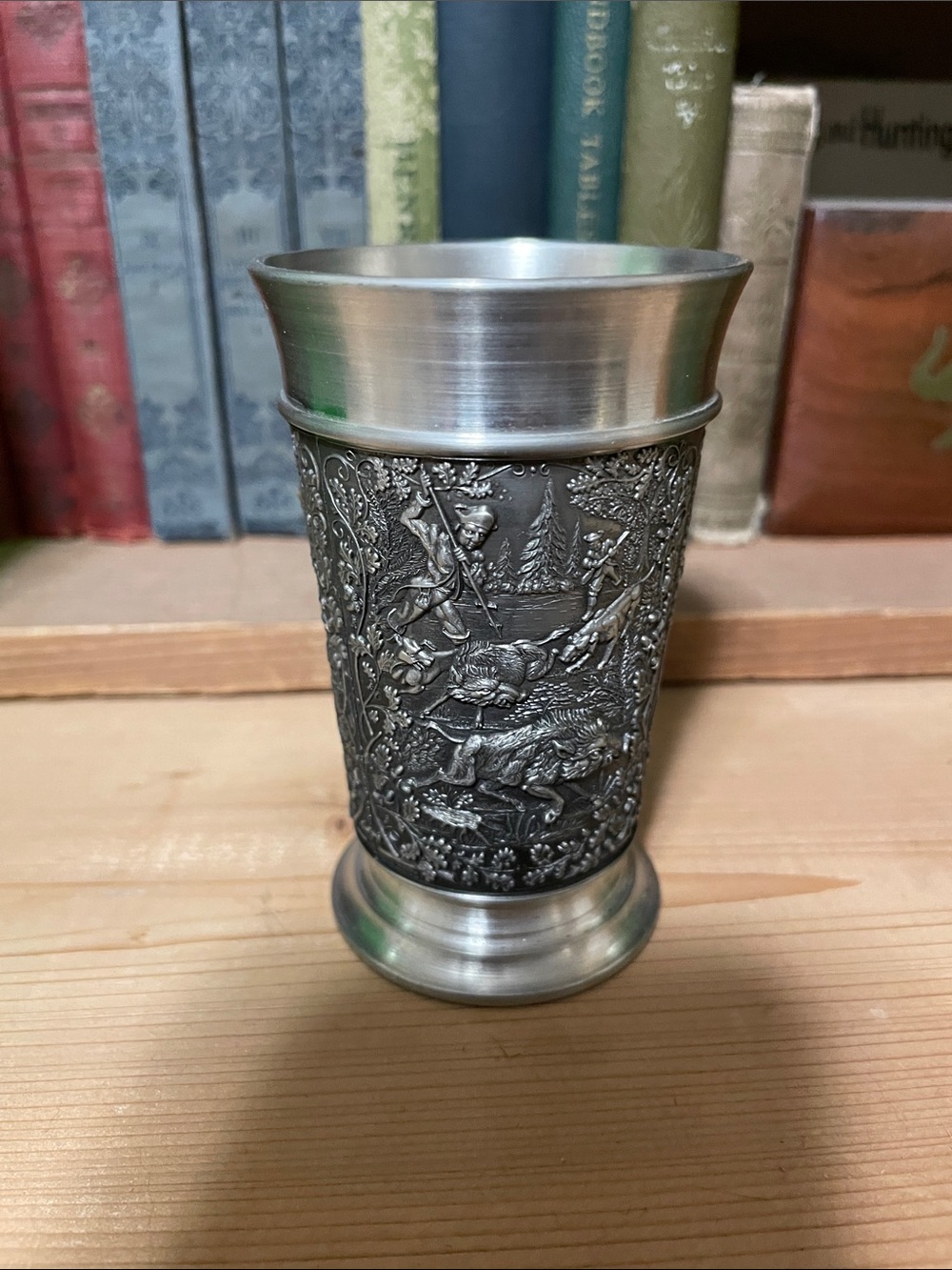 Embossed Pewter-Tone Tumbler Cup - Silver